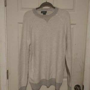 Orvis men's crew neck wool and cashmere blend cream sweater Sz L long sleeve